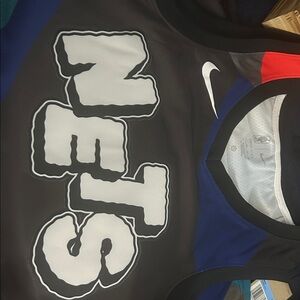 Nike Nets Jersey - Black, Blue, and Red brand new size M